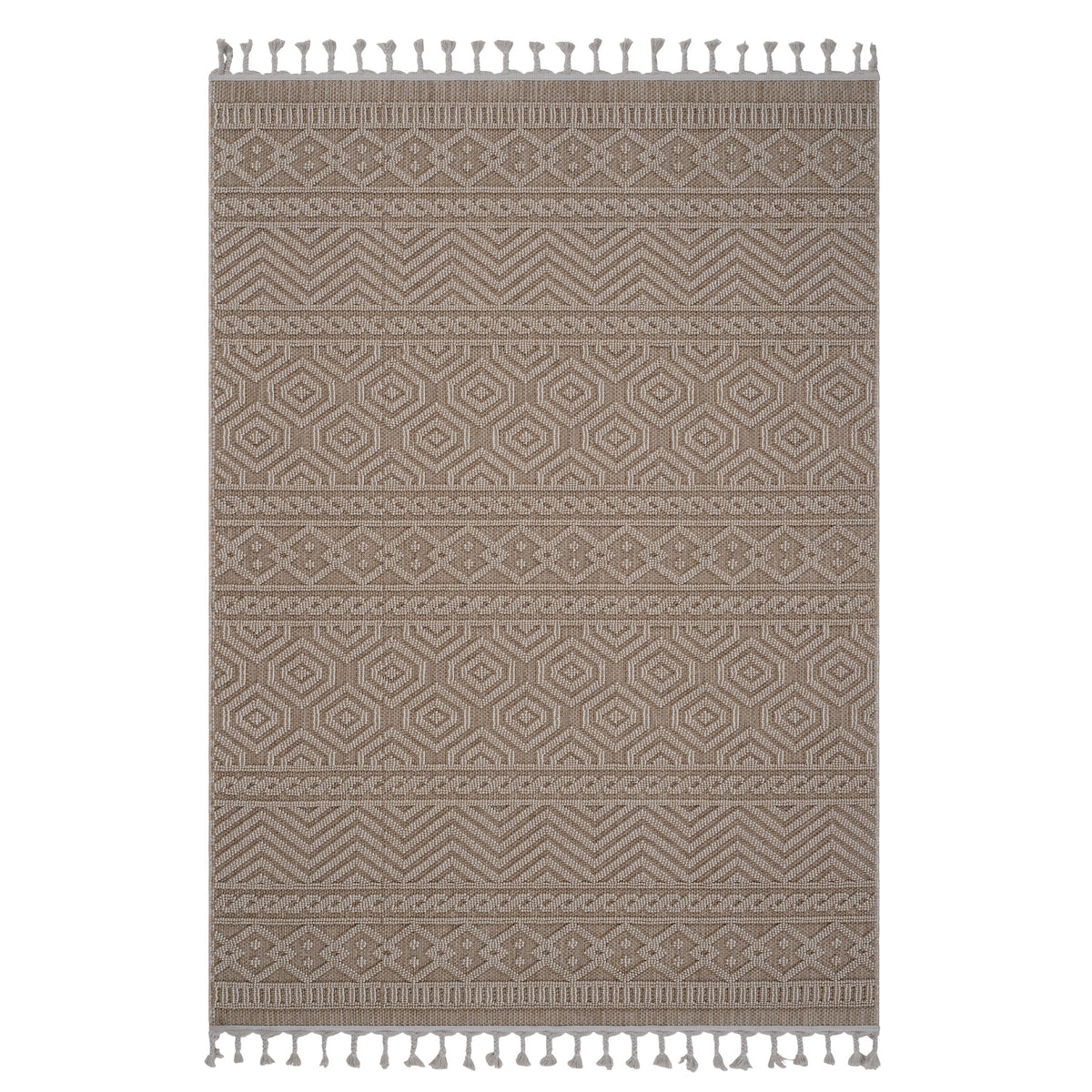 Guros Collection 6.7x9 Area Rug with Stain Resistance - Mocha