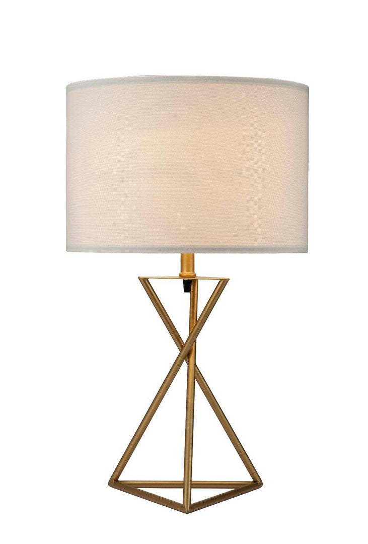 26.25" Tall Ester Mid-Century Metal Table Lamp with Hourglass Design - Gold