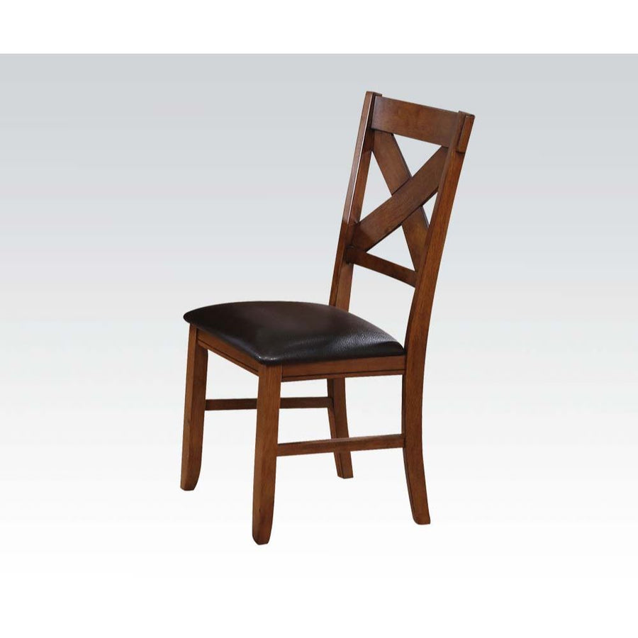 Apollo - Side Chair (Set of 2) - Espresso Synthetic Leather & Walnut