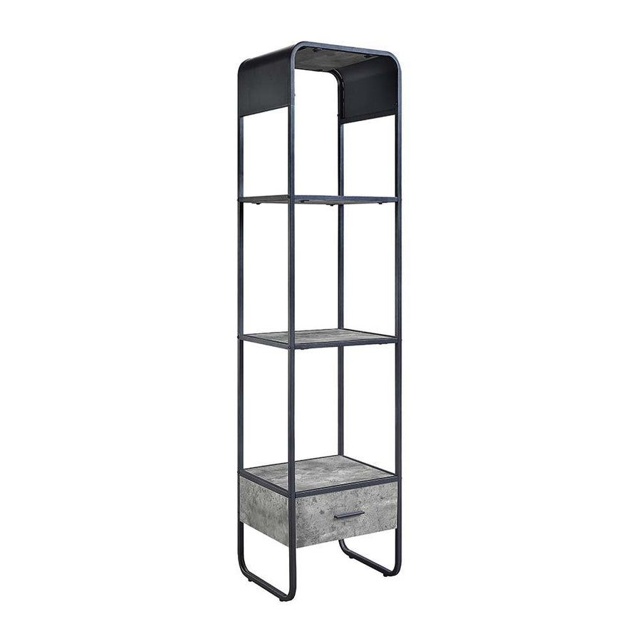 Raziela - TV Stand Side Pier - Concrete Gray & Black