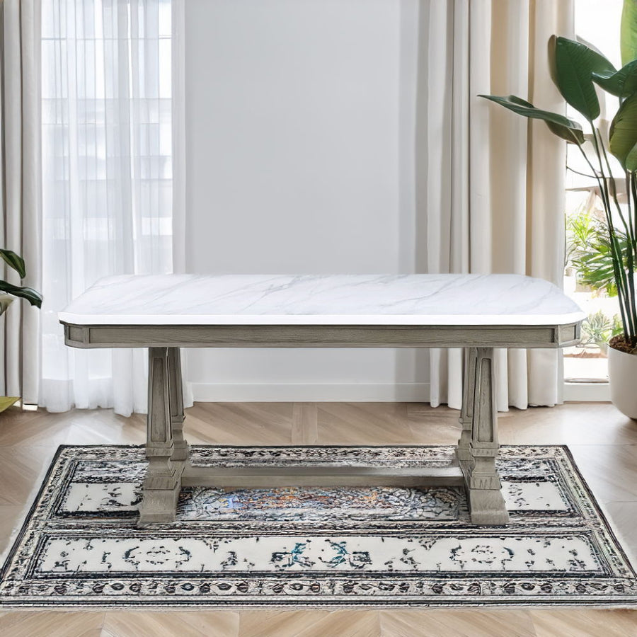Zumala - Dining Table - Marble Top & Weathered Oak