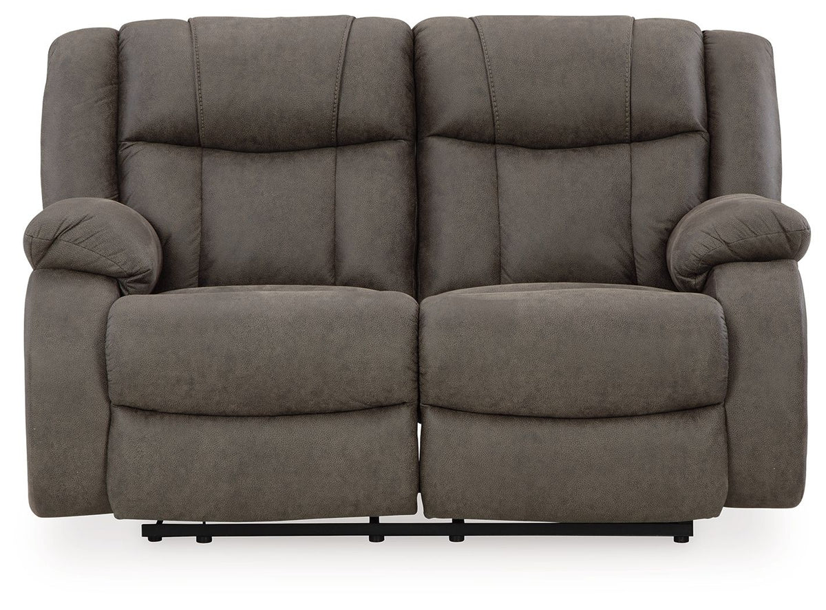 First Base - Reclining Loveseat - Gunmetal