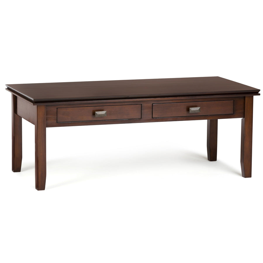 Artisan Coffee Table with Storage Drawers - Russet Brown