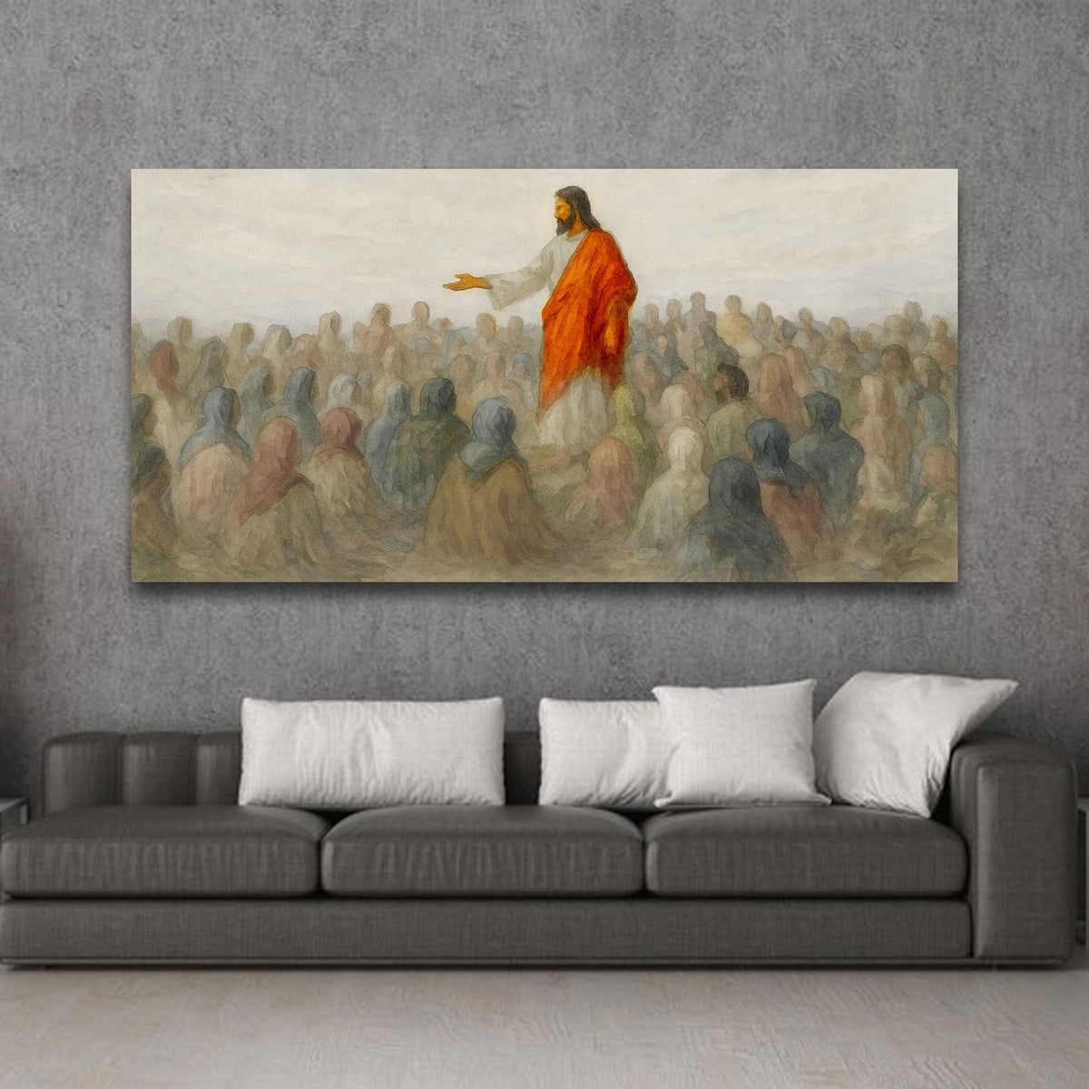 Jesus Speaking To Crowd Faith Wall Art III