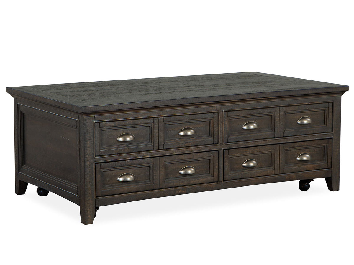 Westley Falls - Lift Top Storage Cocktail Table With Casters - Graphite
