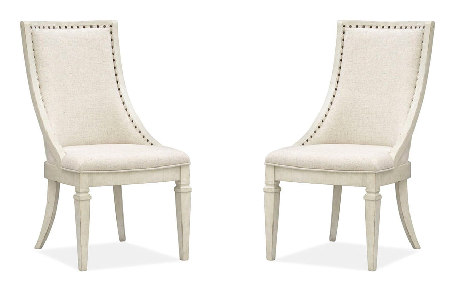 Newport - Dining Arm Chair With Upholstered Seat & Back (Set of 2) - Alabaster