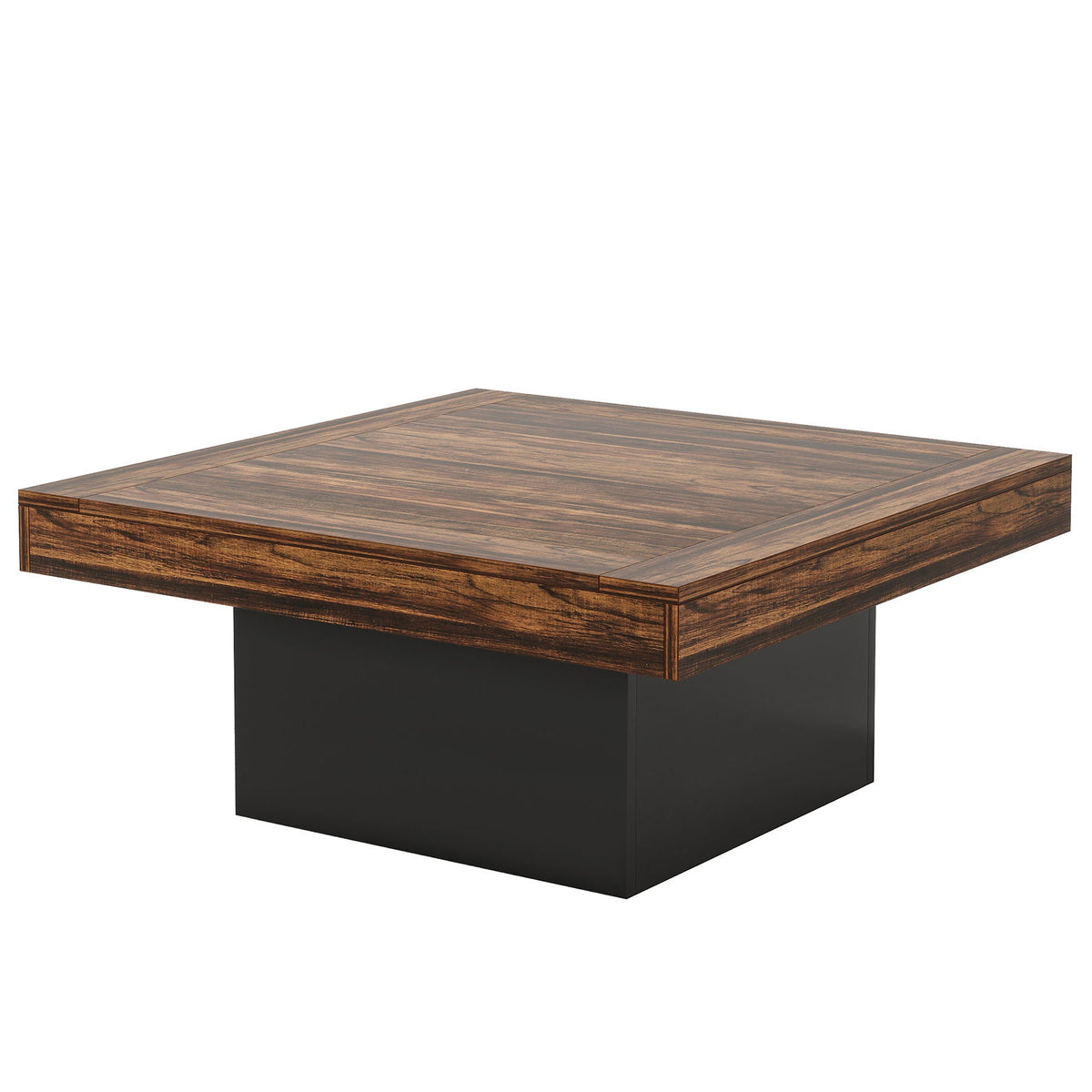 LED Coffee Table with Adjustable Lighting - Rustic Brown