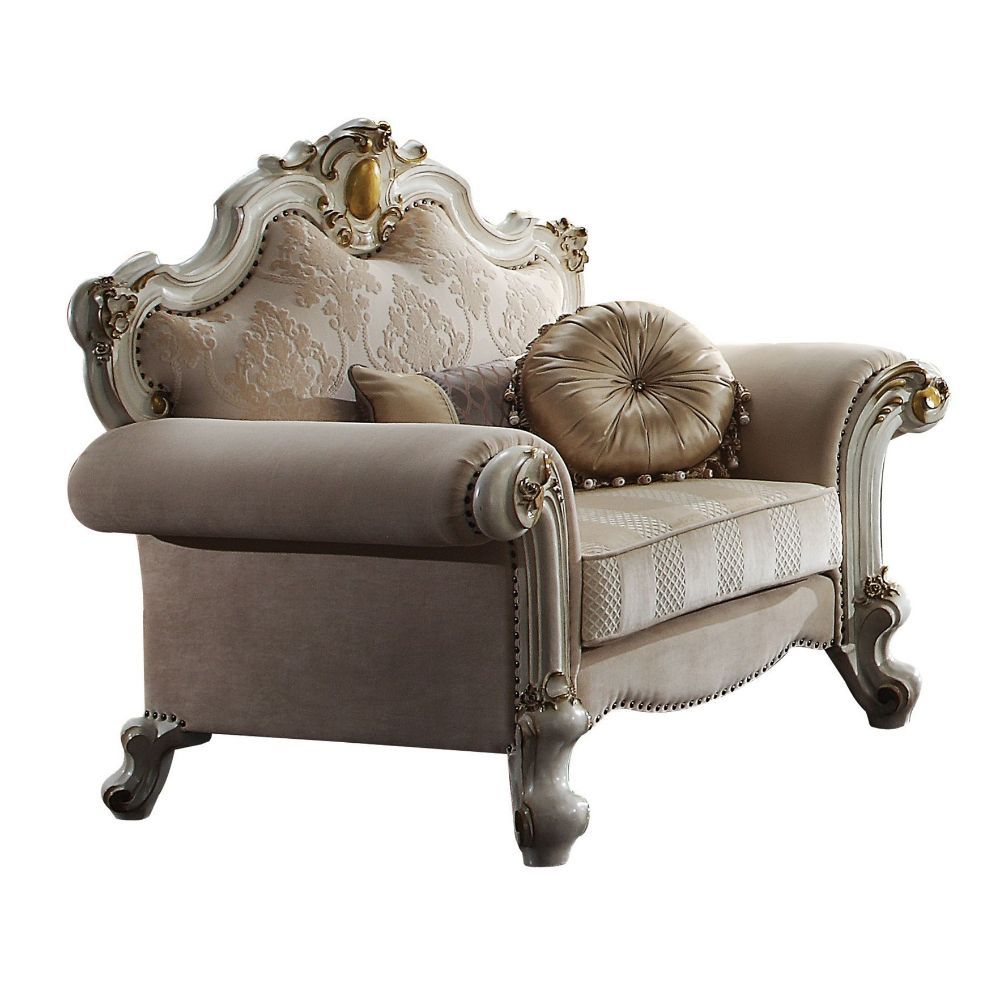Picardy - Chair With 2 Pillows - Fabric & Antique Pearl
