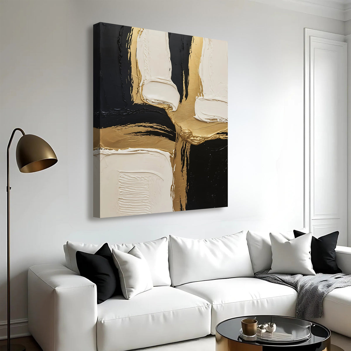 Black White and Gold Wall Art