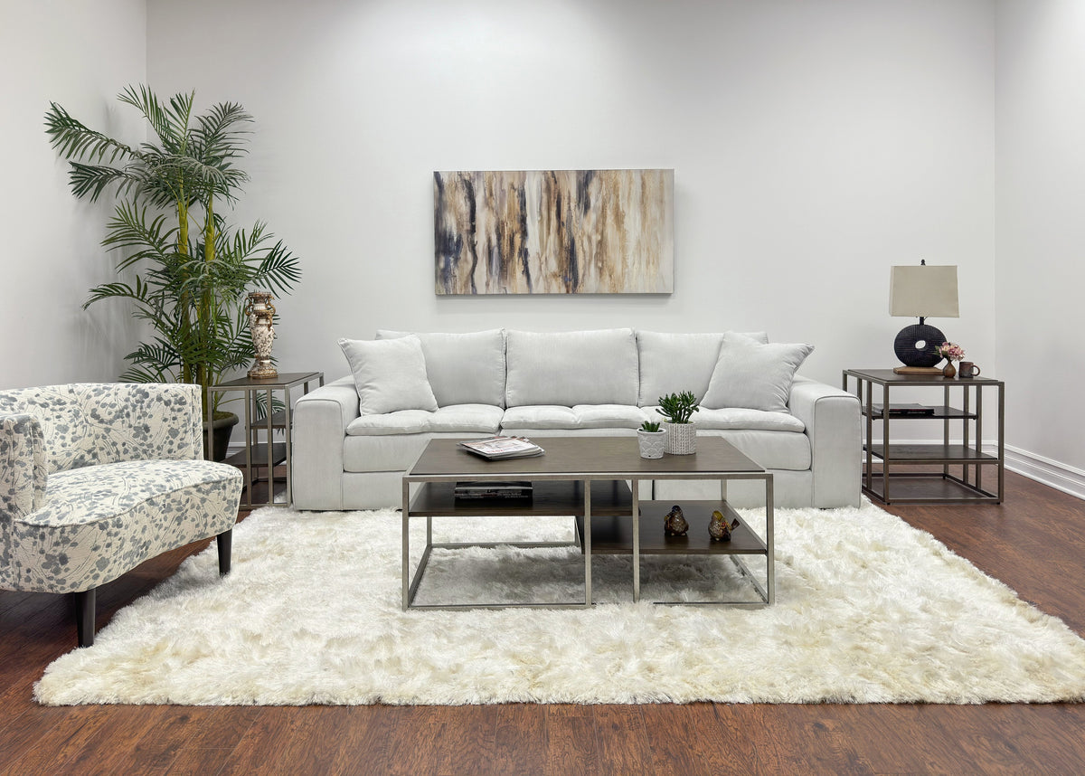 Padena 3-Piece Metal Frame Wood Coffee Table and 2 End Tables Set