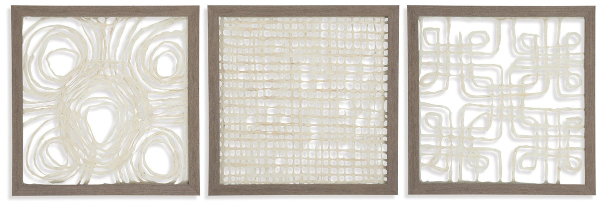 Odella - Wall Decor Set (Set of 3) - Cream / Taupe