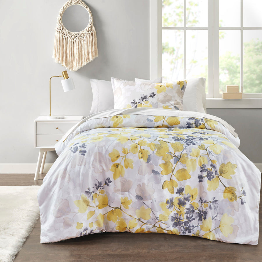 Yellow Queen Comforter Set with Bed Sheets - Microfiber, Hypoallergenic Fill