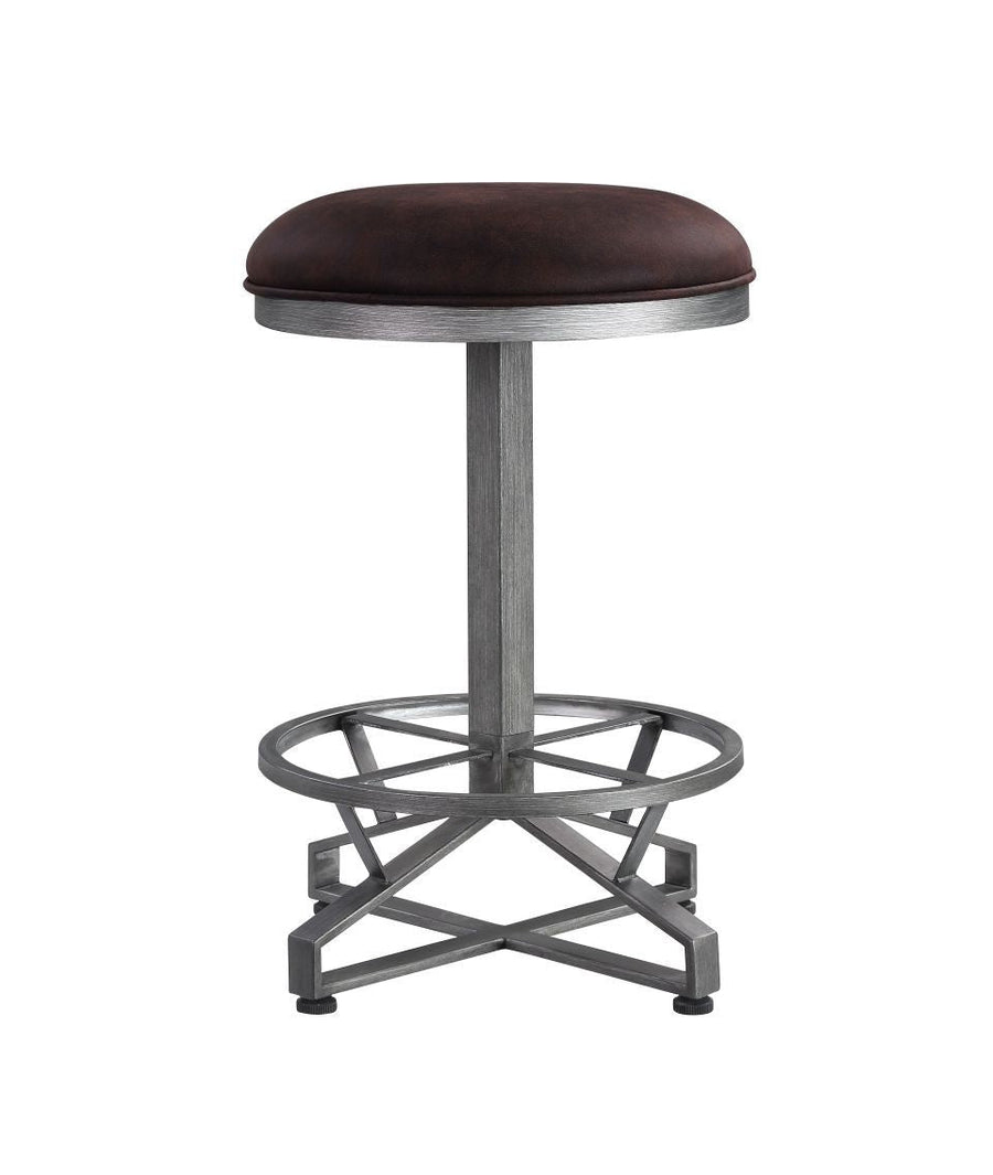 Evangeline - Counter Height Stool (Set of 2) - Rustic Brown Fabric & Black