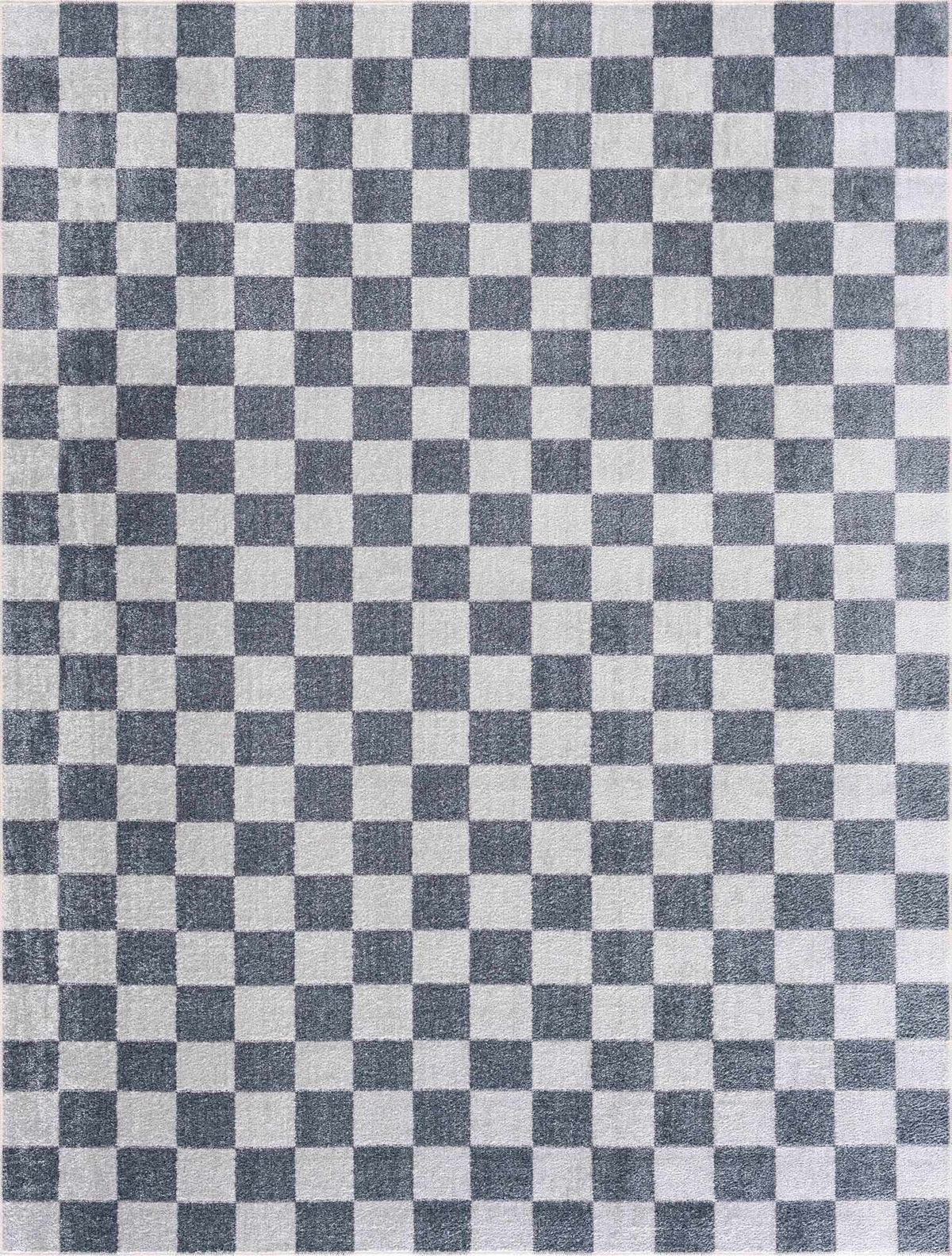 Alie Blue Gray Checkered Washable Rug