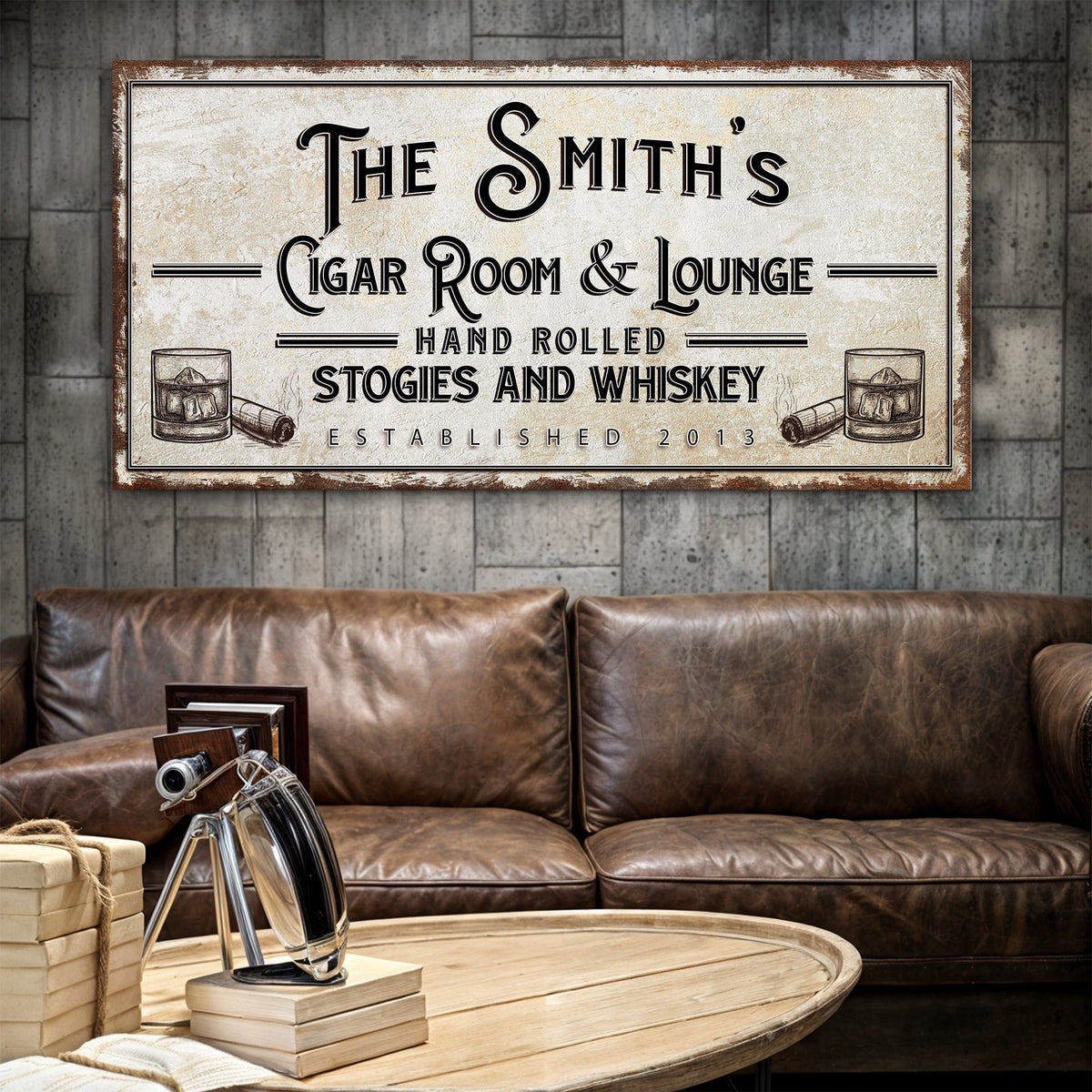 Personalized Cigar Room and Lounge Sign II