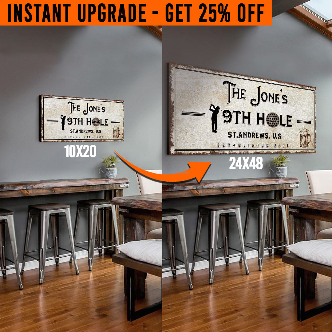 Upgrade Your 20x10 Inches '19th Hole Golf' (Style 1) Canvas To 48x24 Inches