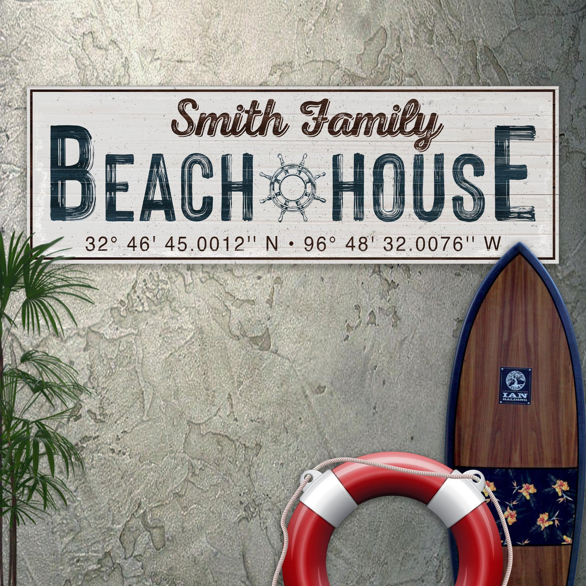 Family Beach House Sign V