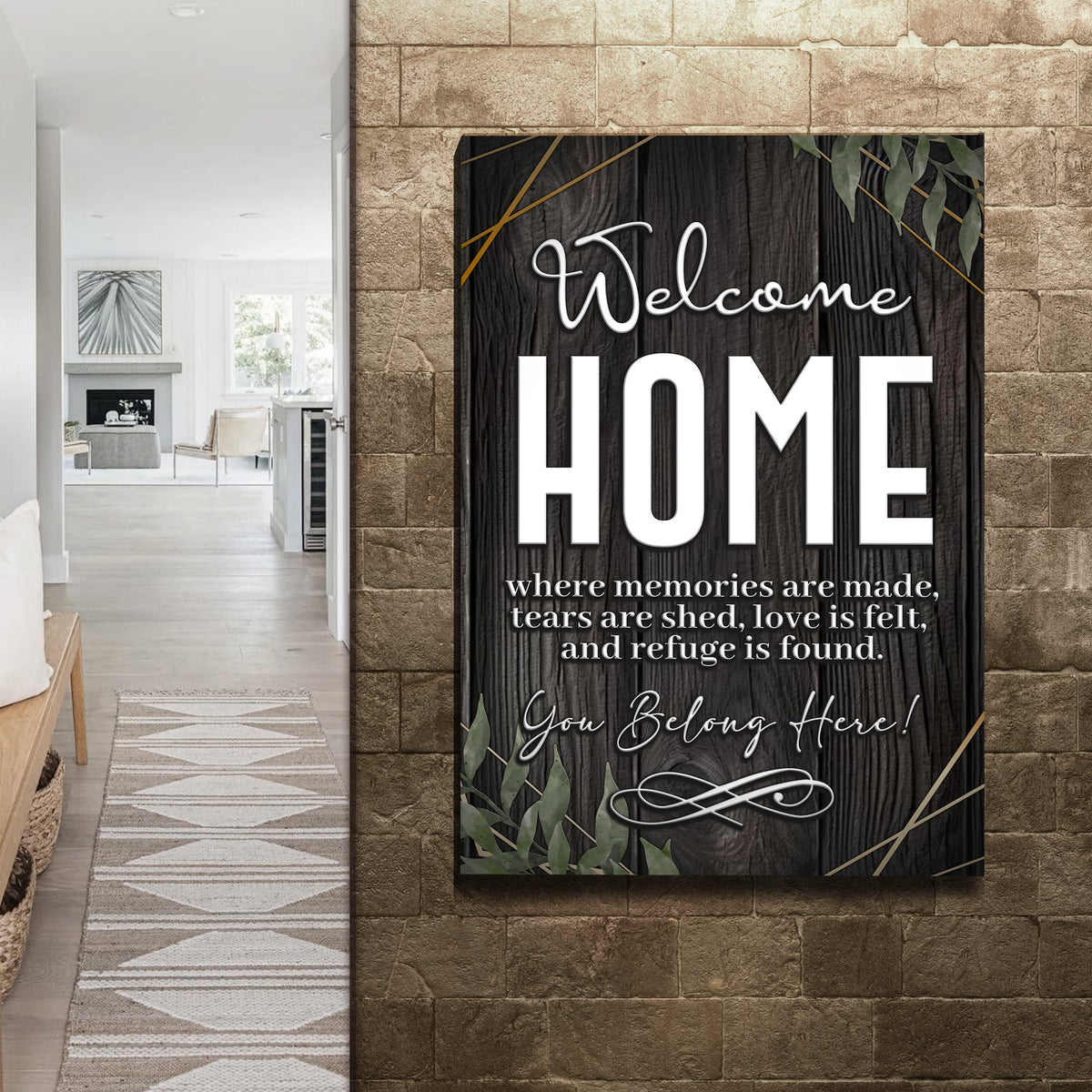 You Belong Here Welcome Home Entryway Sign