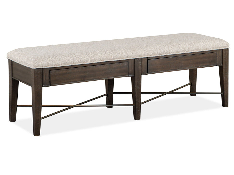 Westley Falls - Bench With Upholstered Seat - Graphite
