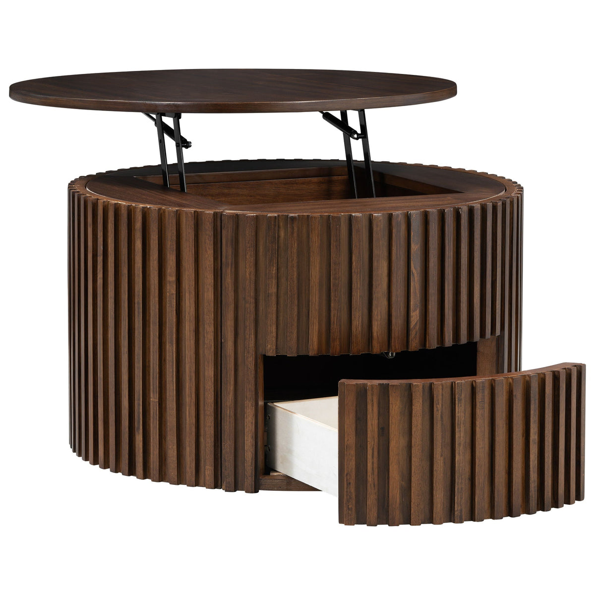 Round Lift Top Coffee Table with Hidden Storage - Multiple Colors