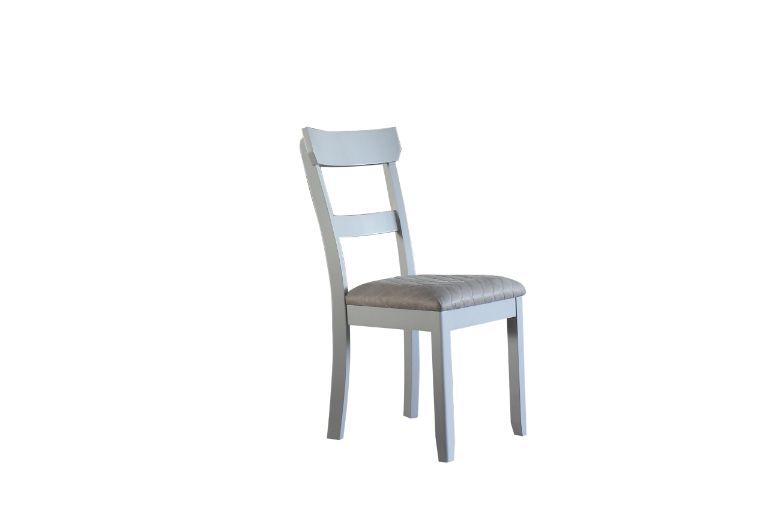 House Marchese - Side Chair (Set of 2) - Two Tone Gray Fabric & Pearl Gray