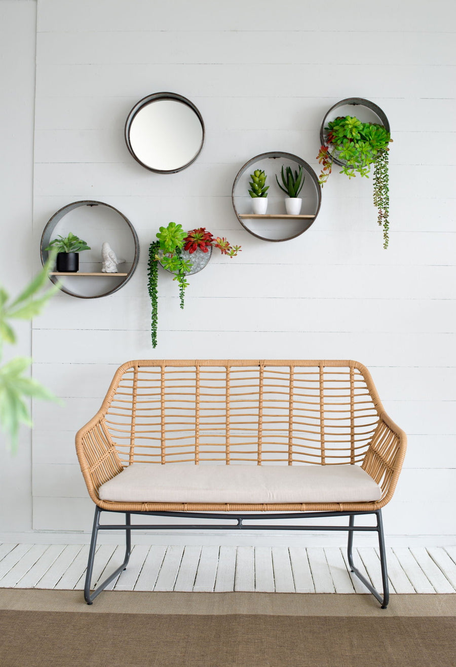 Farmhouse Round Metal Wall Planter Set of 5 with Modular Design - Gray
