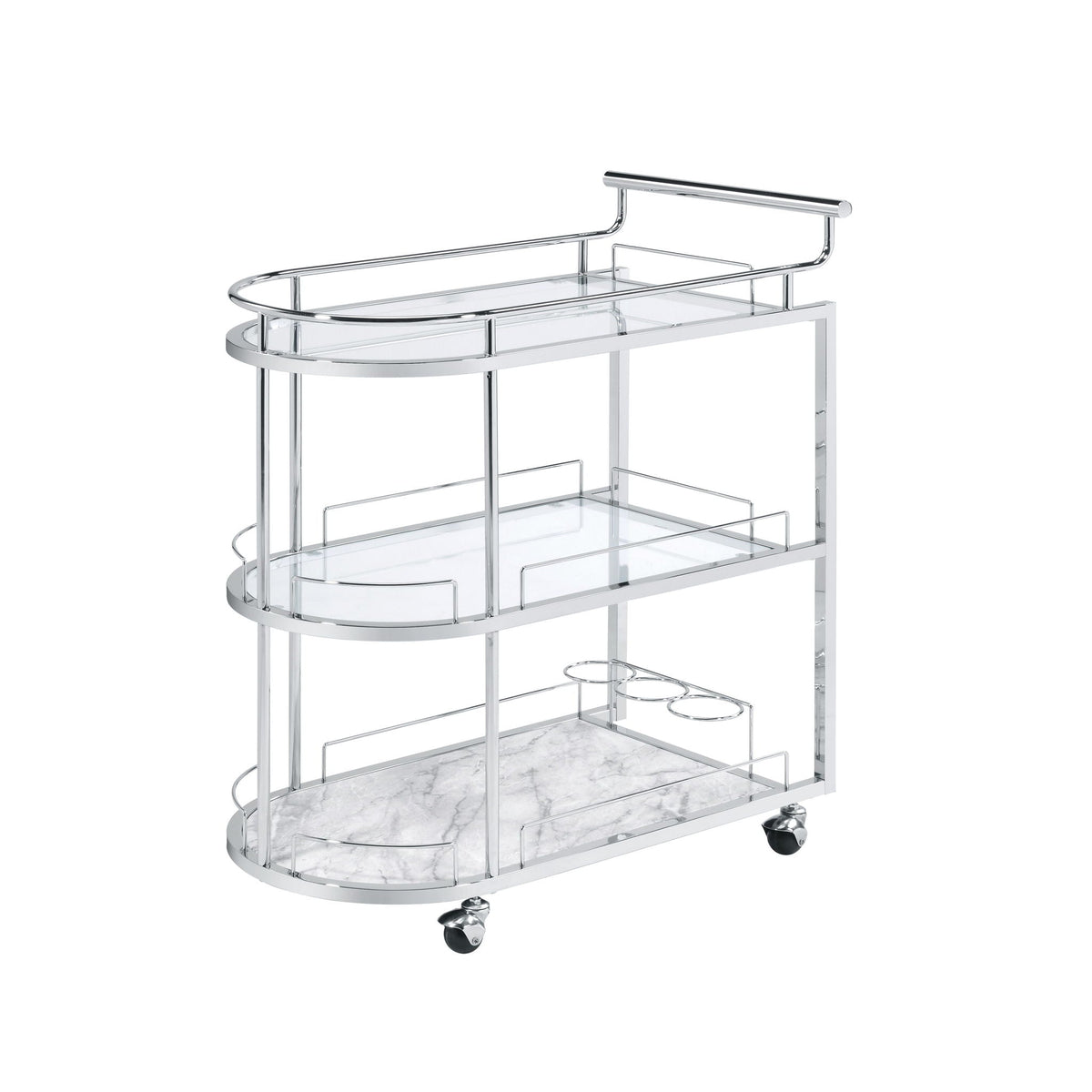 Inyo - Serving Cart - Clear Glass & Chrome