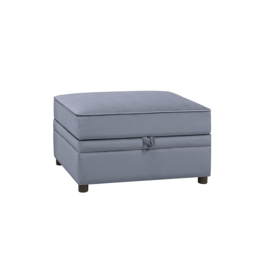 Bois II - Ottoman With Storage - Gray Velvet