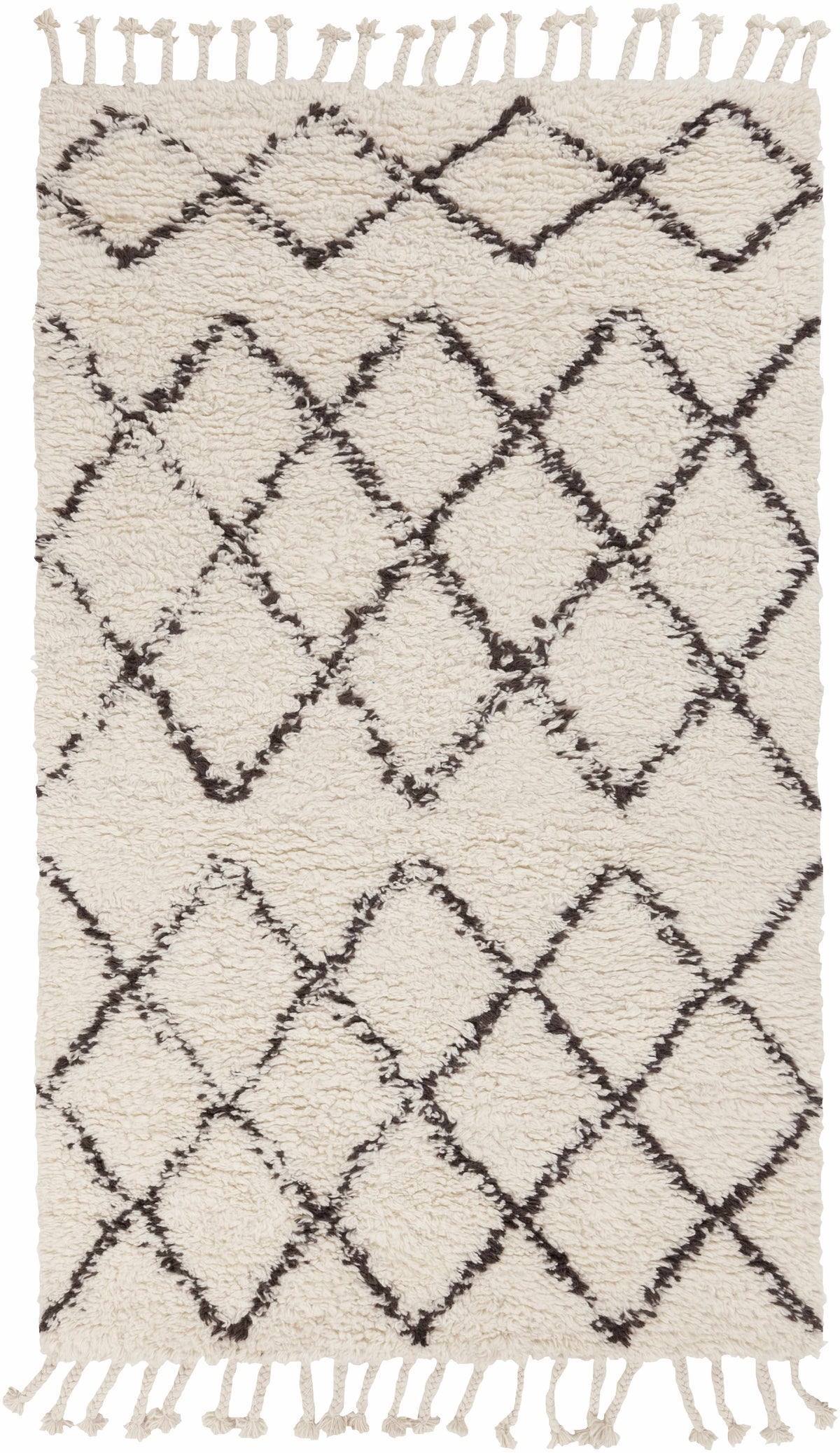 Catoosa White/Black Trellis Wool Rug - Clearance