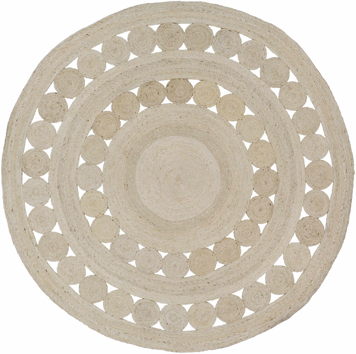 Stafford Bleached Jute Round Rug - Clearance