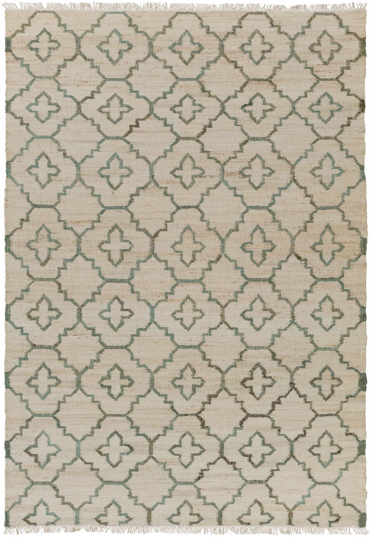 Coffeyville Handcrafted Fringed Jute Carpet - Clearance