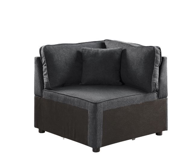 Silvester - Modular Wedge With Pillow - Gray Fabric