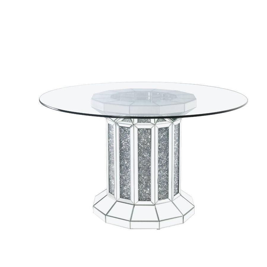 Noralie - Dining Table - Clear Glass Top & Mirrored & Faux Diamonds