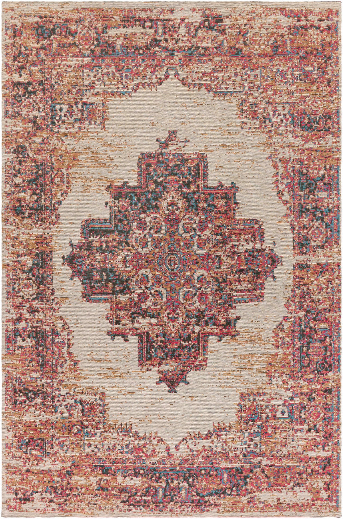 Heaton Red Medallion Area Rug - Clearance