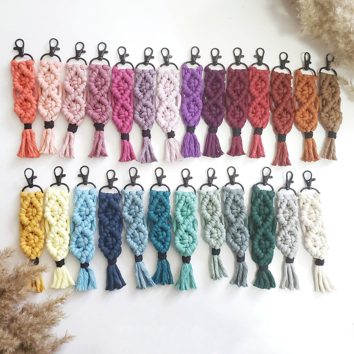 Macrame Keychains, Custom Colorful Boho Keyfobs
