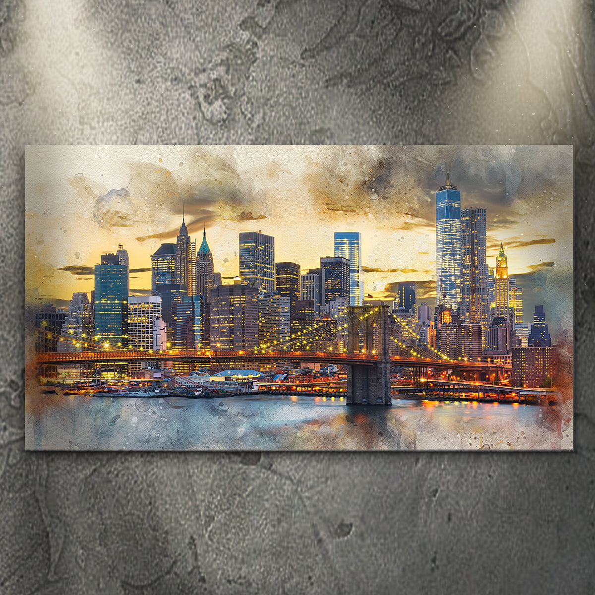 New York City Night View Canvas Wall Art