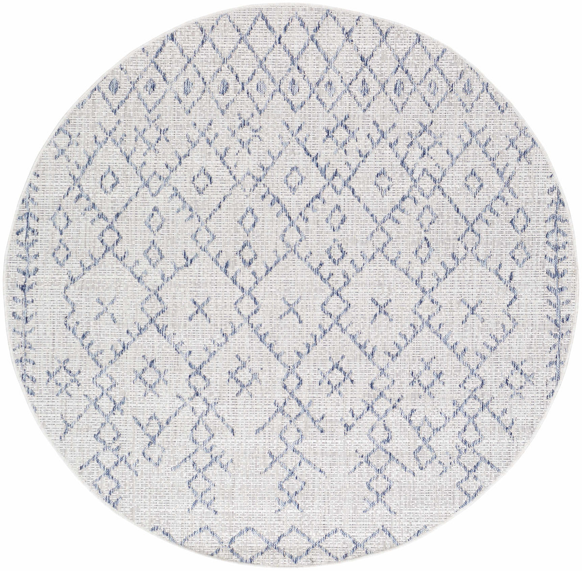 Maunawili Blue Detailed Gray Outdoor Rug - Clearance