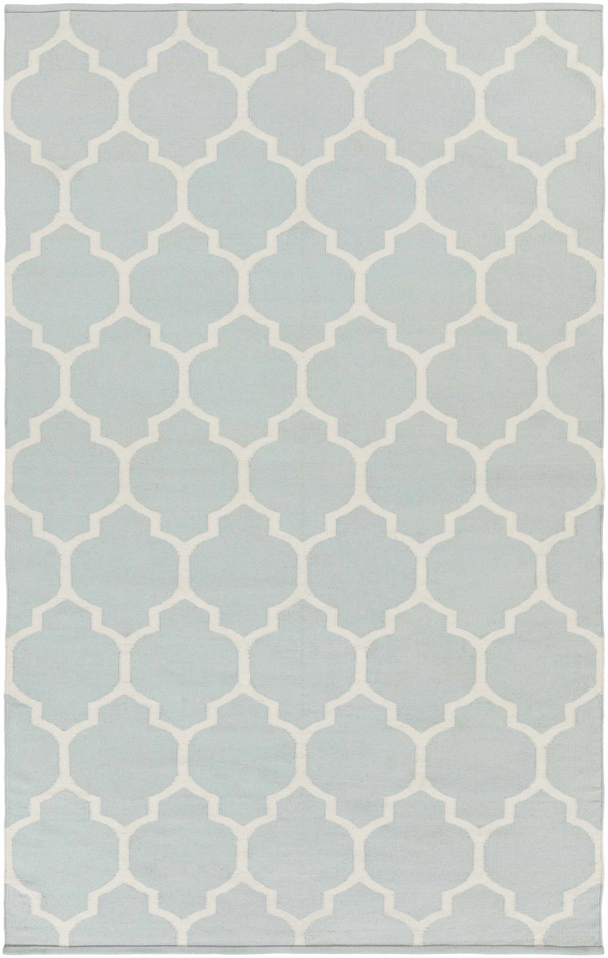 Ragan Ice Blue Trellis Cotton Rug - Clearance
