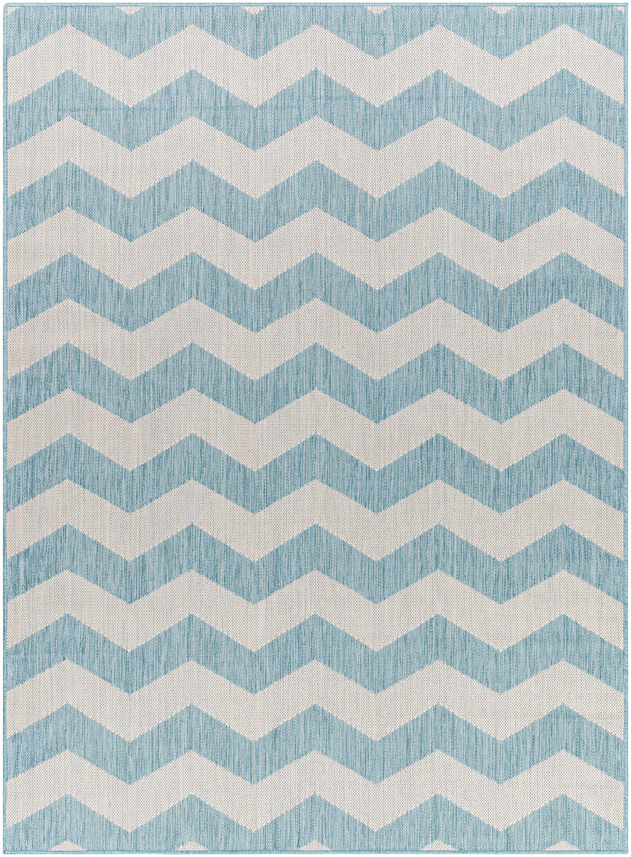 Cheri Thatch Light Blue Outdoor Carpet Area Rug - Clearance