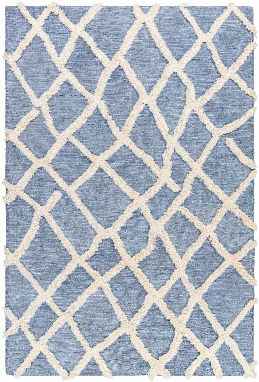 Adica Blue Wool Area Rug - Clearance