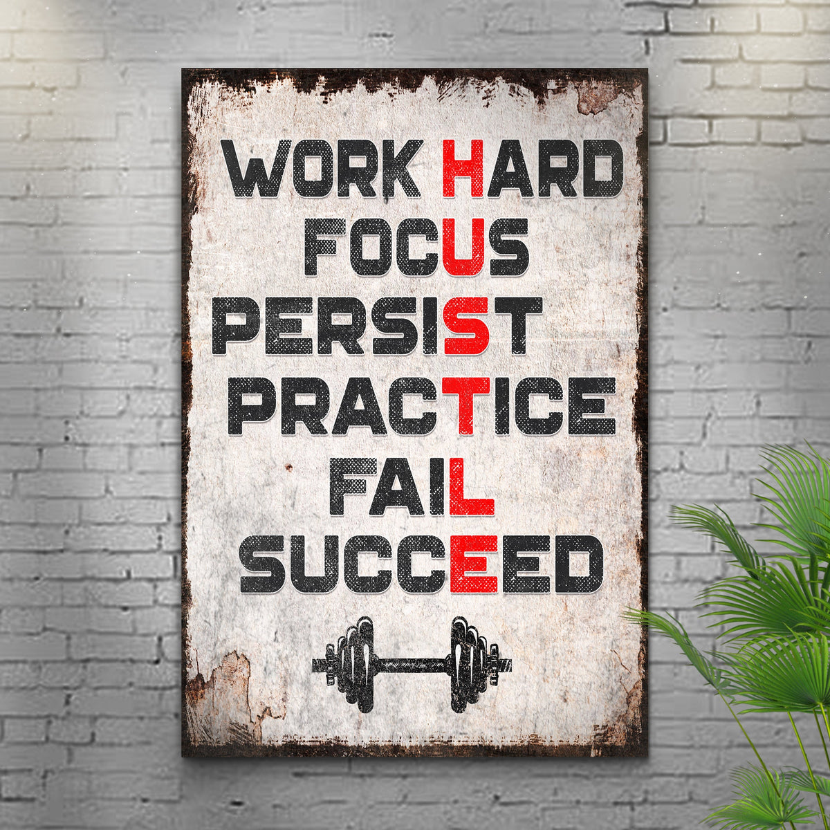 HUSTLE Motivational Portrait Sign II