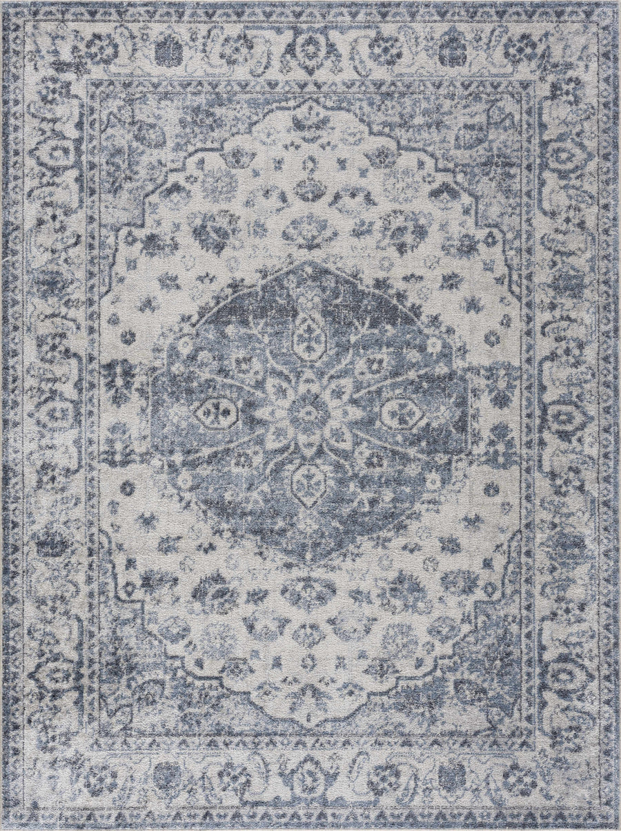 Blue Hiti Washable Area Rug